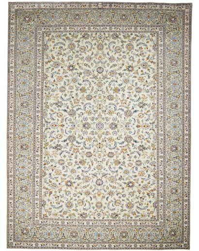 Tappeto Kashan Persia bianco grigio 298x404