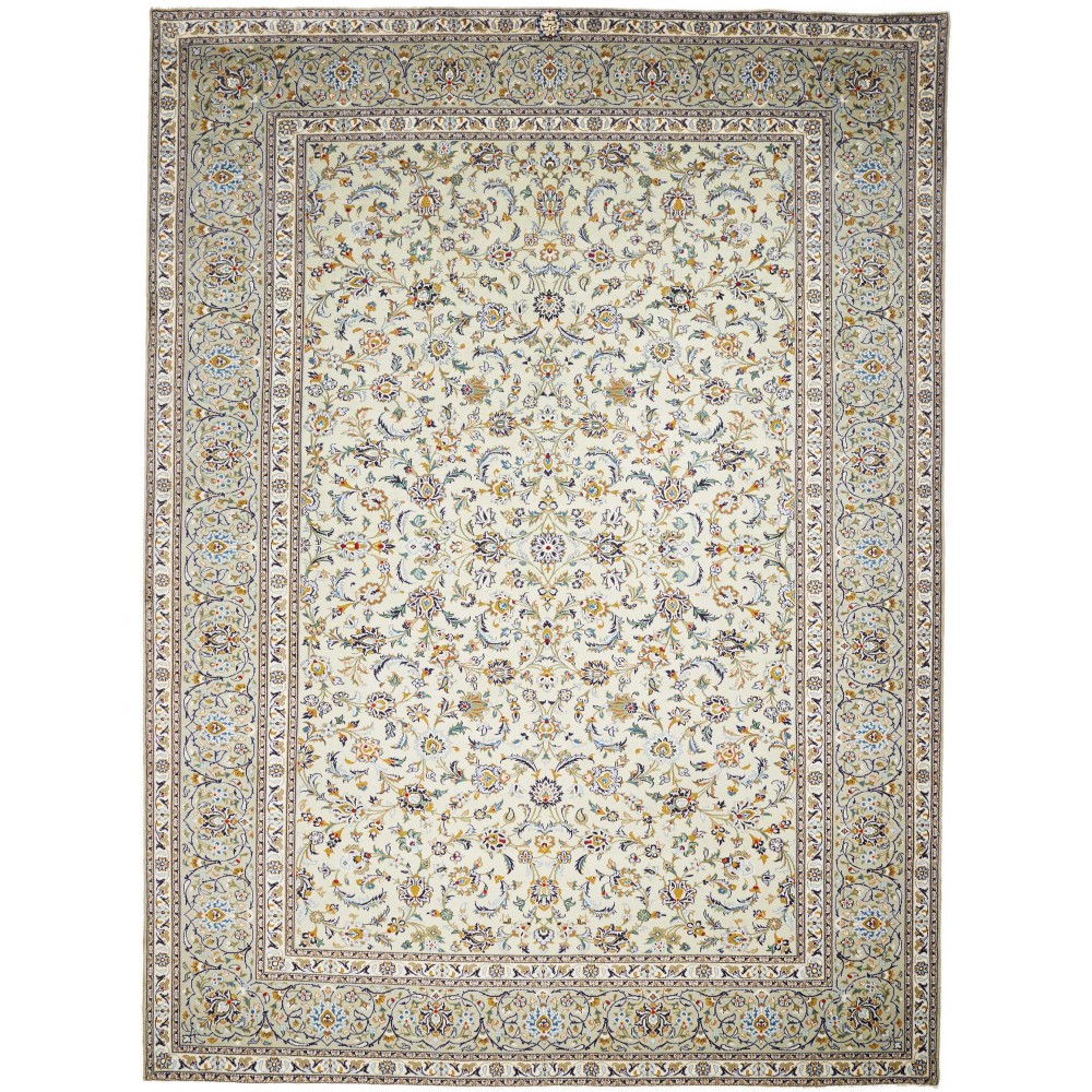Tappeto Kashan Persia bianco grigio 298x404 Tappeto Kashan Persia bianco grigio 298x404