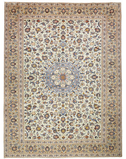 Tappeto Kashan Persia bianco grigio 305x407
