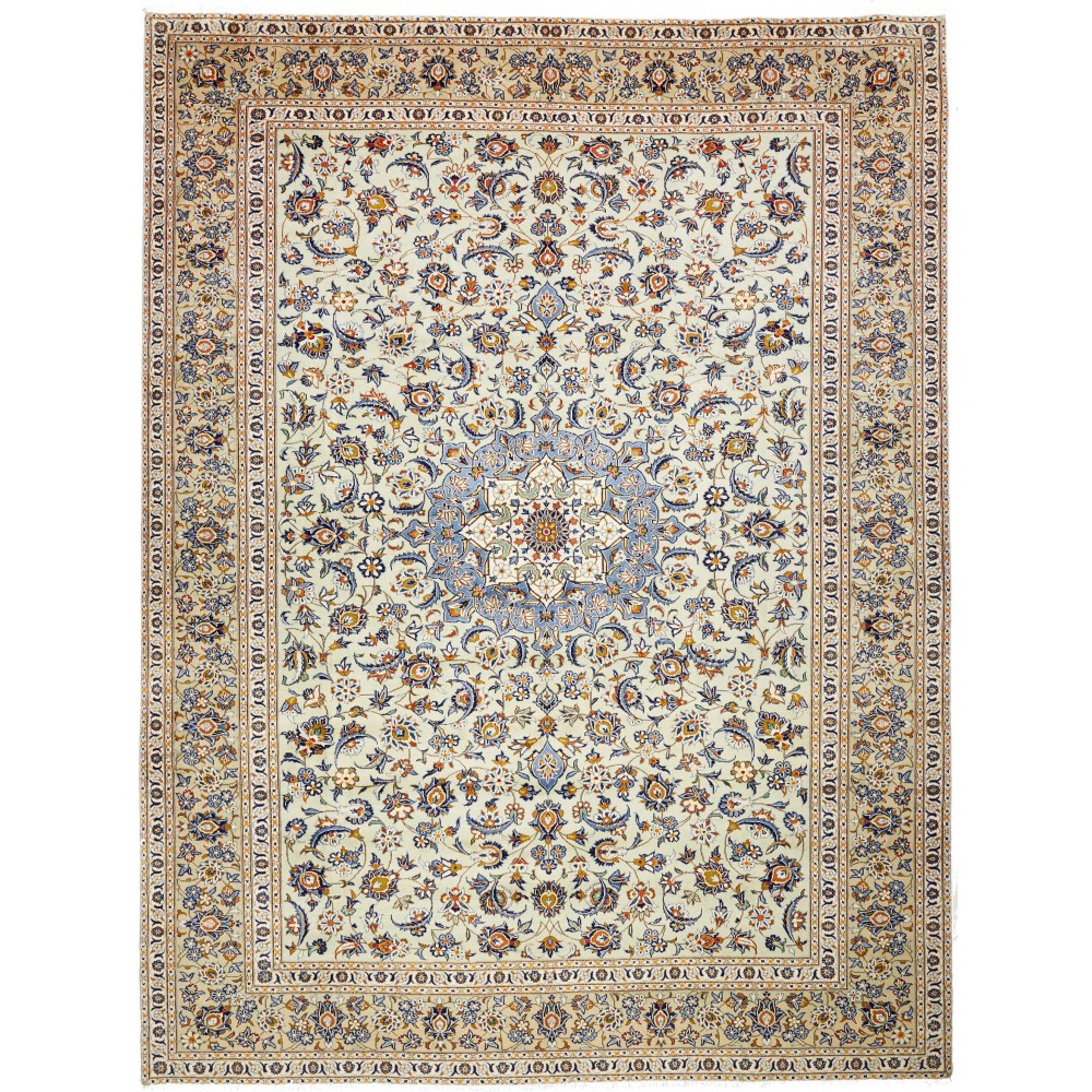 Tappeto Kashan Persia bianco grigio 305x407 Tappeto Kashan Persia bianco grigio 305x407
