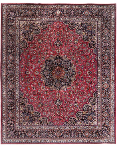 Tappeto Mashad Persia grigio marrone 400x490