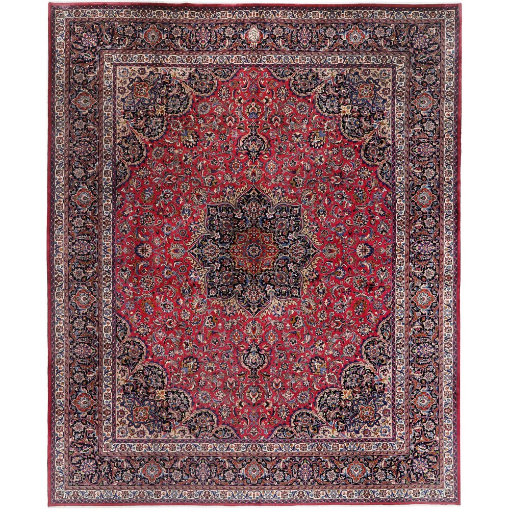 Tappeto Mashad Persia grigio marrone 400x490