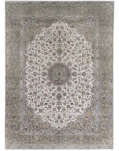 Tappeto Kashan Persia beige bianco 354x490