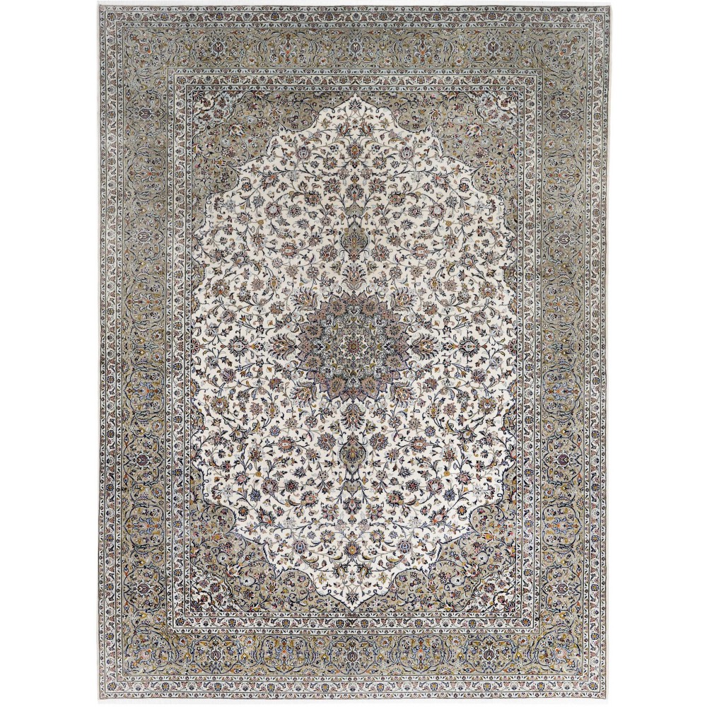 Tappeto Kashan Persia beige bianco 354x490