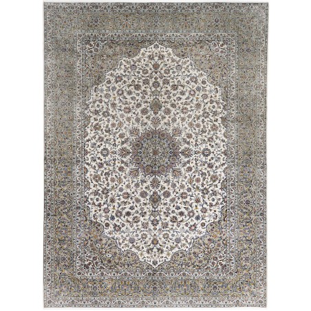 Tappeto Kashan Persia beige bianco 354x490