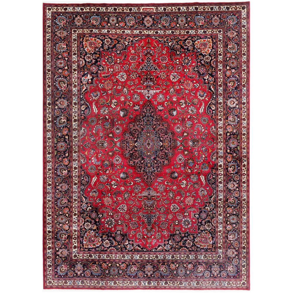 Tappeto Mashad Persia marrone blu 347x487