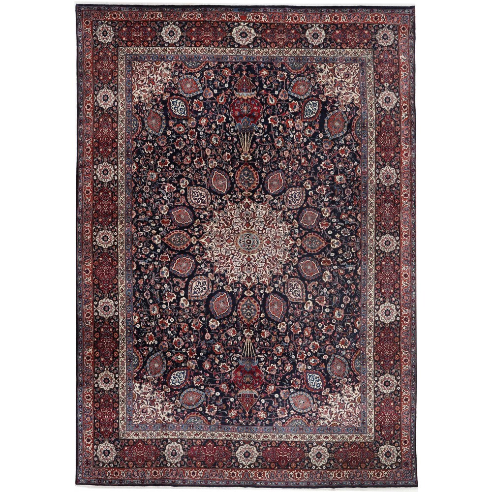 Tappeto Mashad Persia grigio beige 346x503