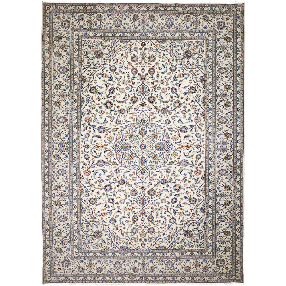 Tappeto Kashan Persia bianco azzurro 300x410 Tappeto Kashan Persia bianco azzurro 300x410