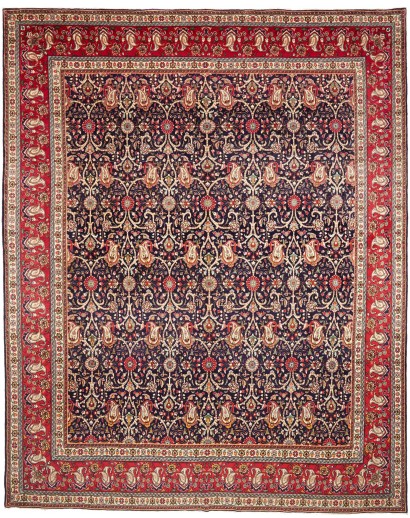 Tappeto Tabriz Persia marrone giallo 300x387