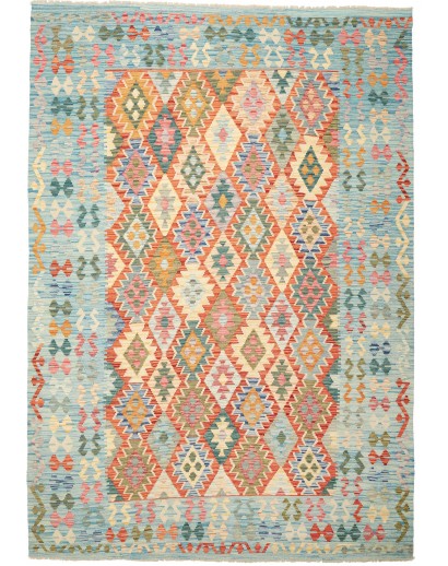 Tappeto Kilim Afghanistan beige arancione 209x299