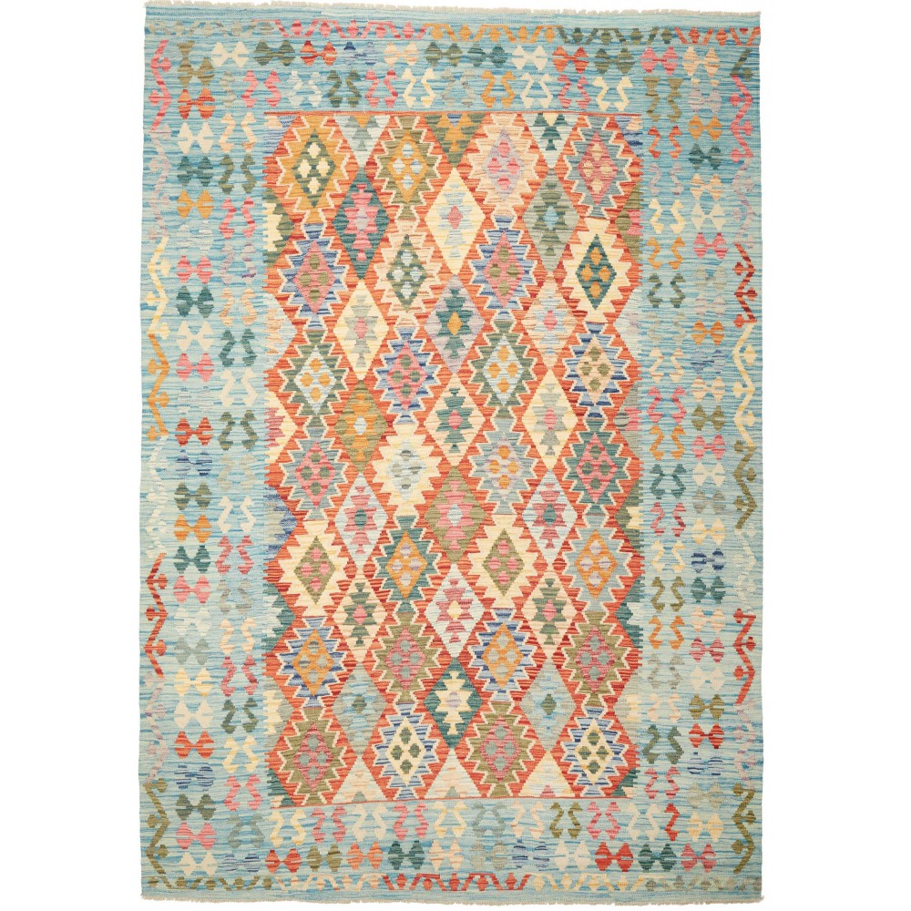 Tappeto Kilim Afghanistan beige arancione 209x299