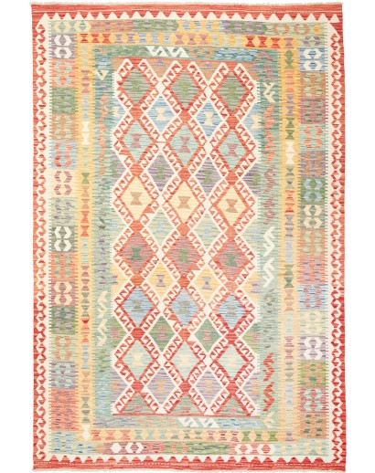 Tappeto Kilim Afghanistan giallo arancione 199x298