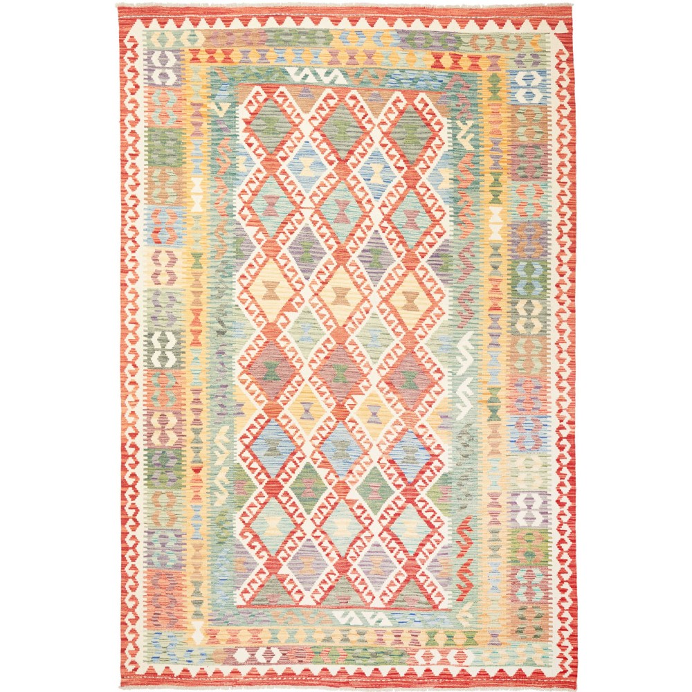 Tappeto Kilim Afghanistan giallo arancione 199x298