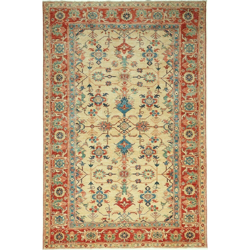 Tappeto Kazak Fine Pakistan marrone 204x308 Tappeto Kazak Fine Pakistan marrone 204x308
