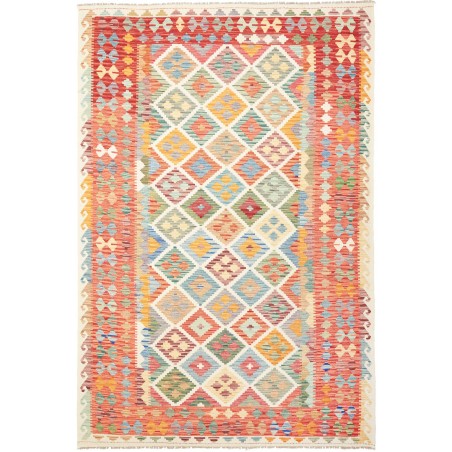 Tappeto Kilim Afghanistan giallo arancione 192x291