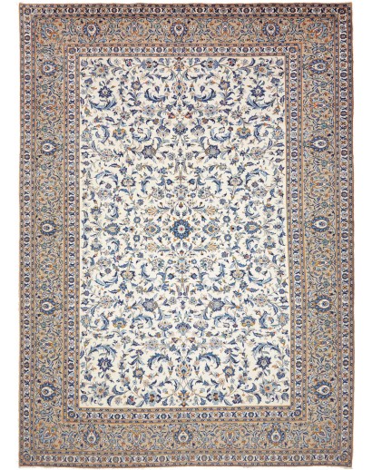 Tappeto Kashan Persia beige grigio 306x430