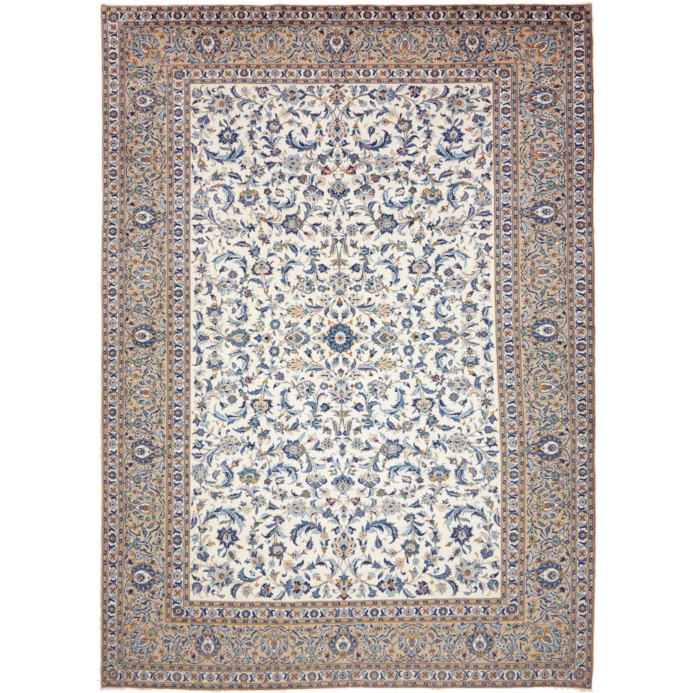 Tappeto Kashan Persia beige grigio 306x430