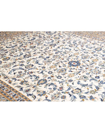 Tappeto Kashan Persia beige grigio 306x430