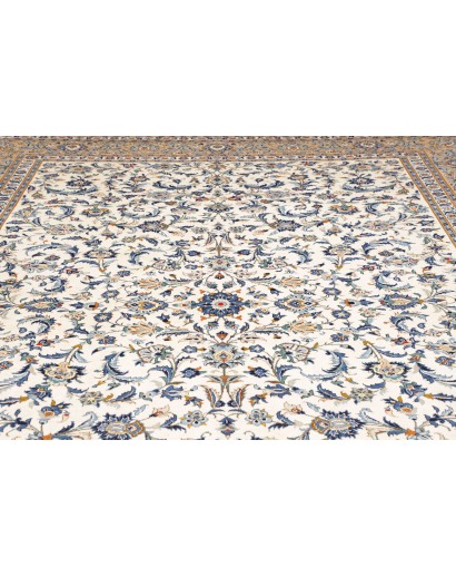 Tappeto Kashan Persia beige grigio 306x430