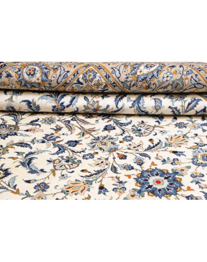 Tappeto Kashan Persia beige grigio 306x430