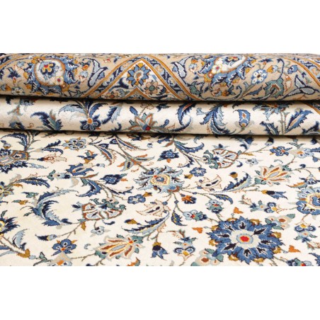 Tappeto Kashan Persia beige grigio 306x430