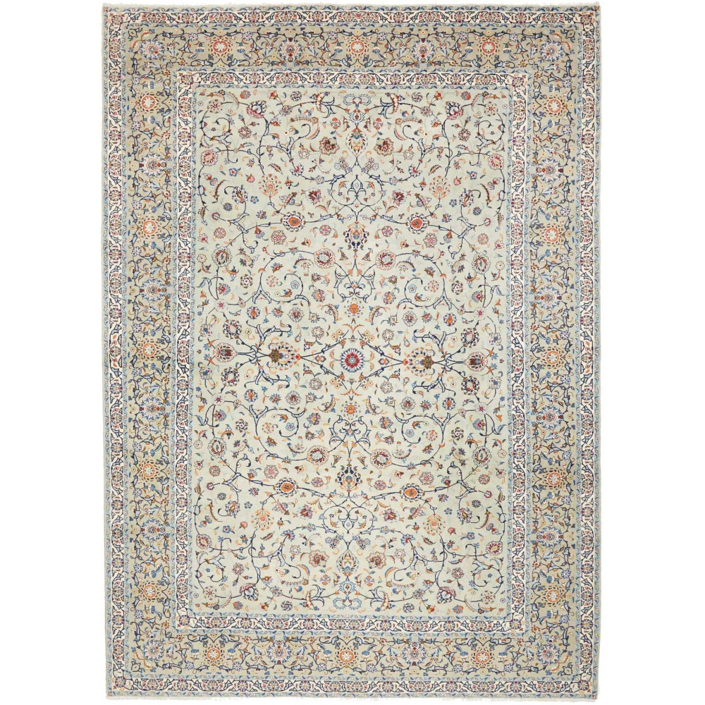 Tappeto Kashan Persia beige bianco 260x370