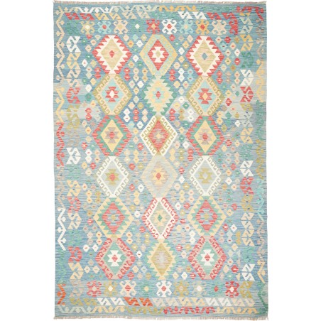 Tappeto Kilim Afghanistan beige azzurro 211x309