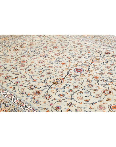 Tappeto Kashan Persia beige bianco 260x370