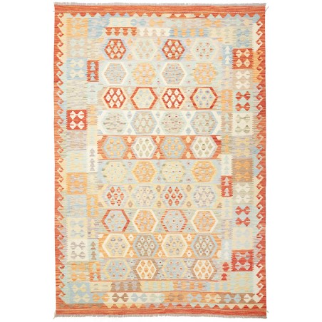 Tappeto Kilim Afghanistan giallo arancione 206x300