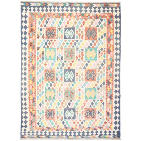 Tappeto Kilim Afghanistan bianco grigio 209x283