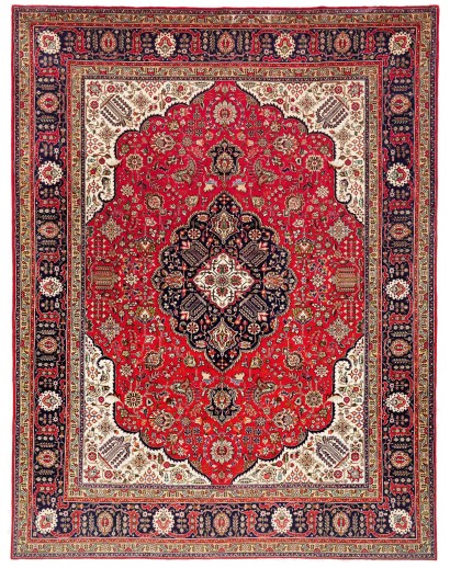 Tappeto Tabriz Persia marrone blu 298x385