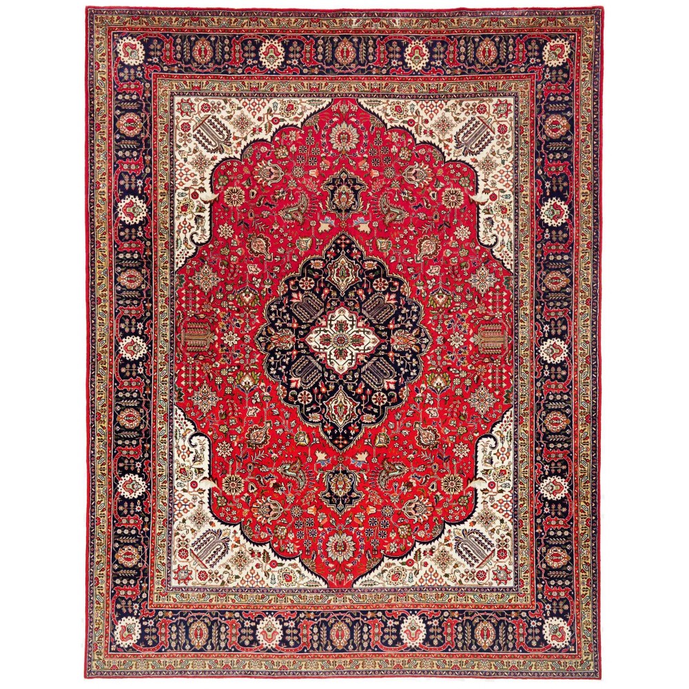 Tappeto Tabriz Persia marrone blu 298x385