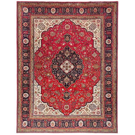 Tappeto Tabriz Persia marrone blu 298x385