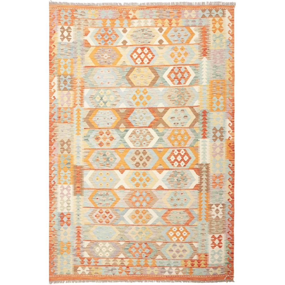 Tappeto Kilim Afghanistan giallo marrone 197x293