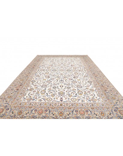 Tappeto Kashan Persia bianco grigio 308x430