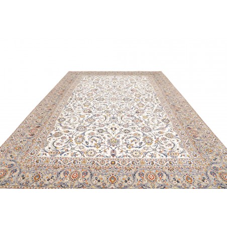 Tappeto Kashan Persia bianco grigio 308x430