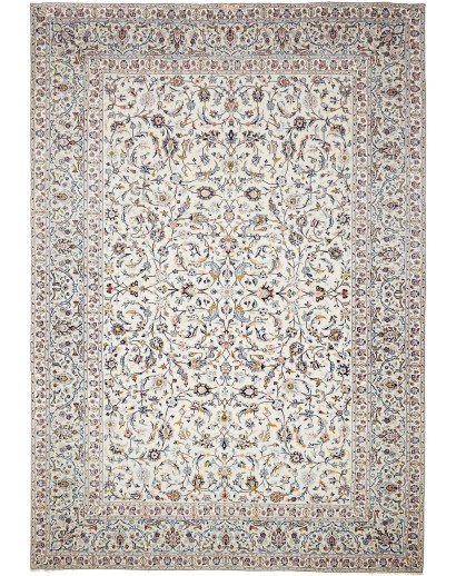 Tappeto Kashan Persia bianco grigio 310x442