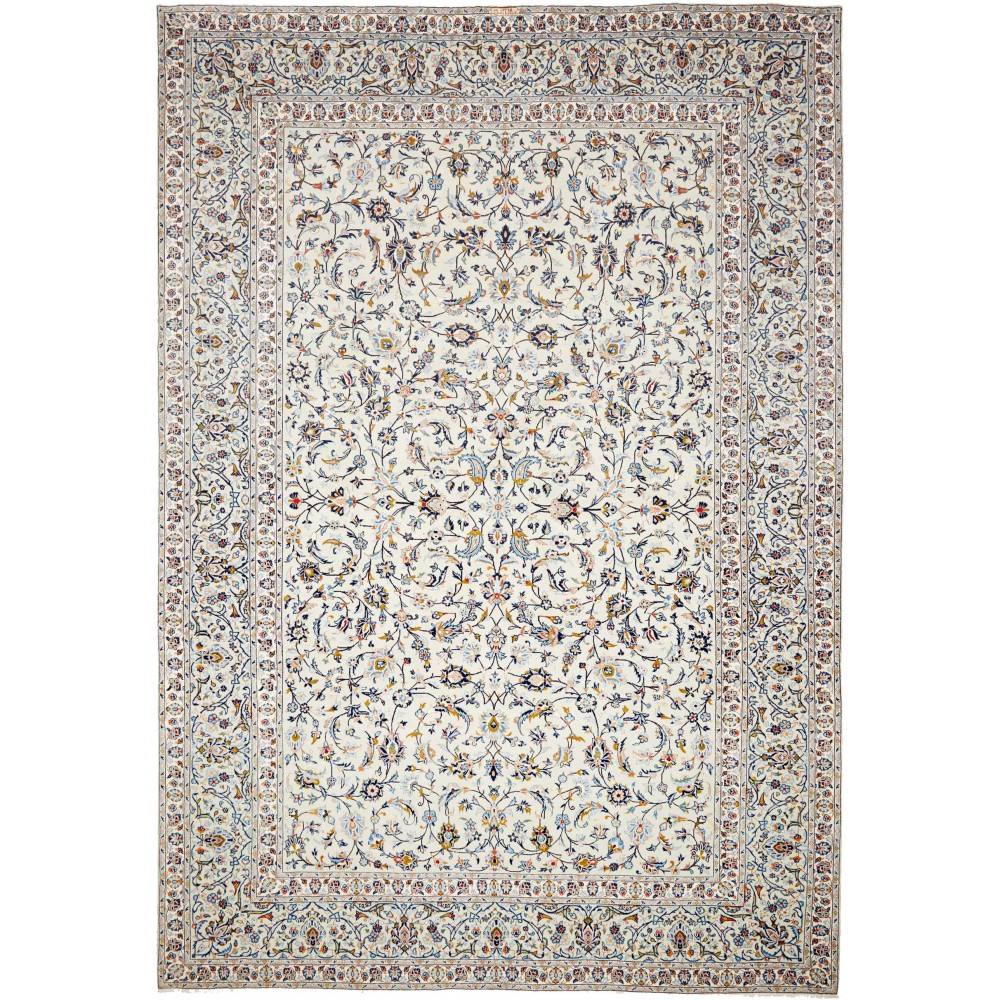 Tappeto Kashan Persia bianco grigio 310x442