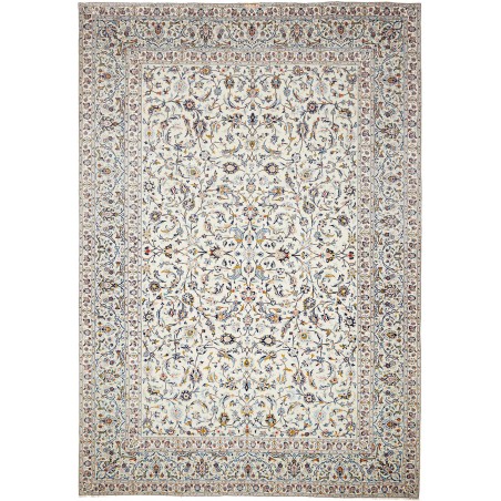 Tappeto Kashan Persia bianco grigio 310x442