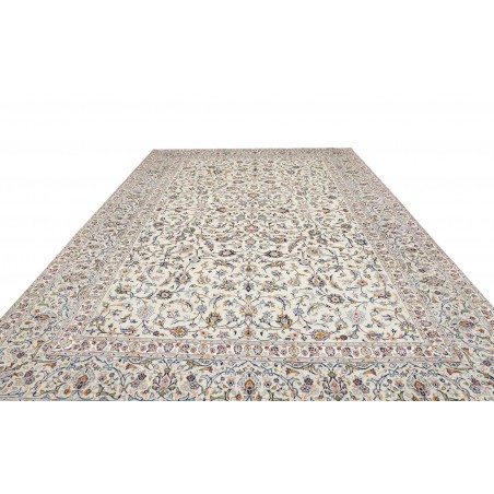 Tappeto Kashan Persia bianco grigio 310x442