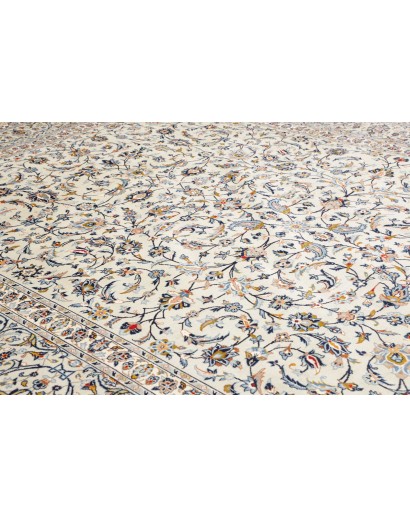 Tappeto Kashan Persia bianco grigio 310x442