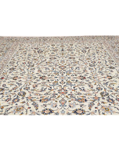 Tappeto Kashan Persia bianco grigio 310x442