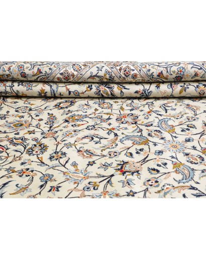 Tappeto Kashan Persia bianco grigio 310x442