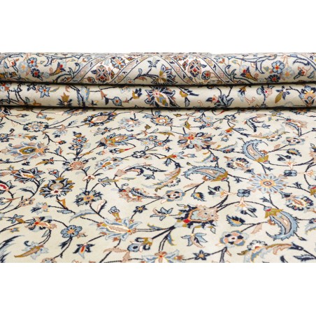 Tappeto Kashan Persia bianco grigio 310x442