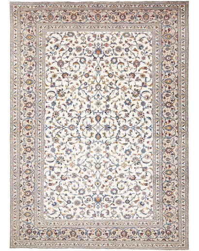 Tappeto Kashan Persia bianco marrone 290x405