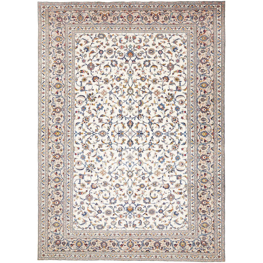 Tappeto Kashan Persia bianco marrone 290x405