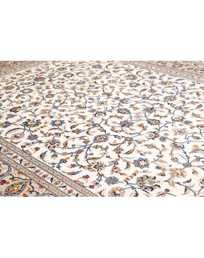 Tappeto Kashan Persia bianco marrone 290x405