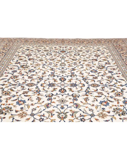 Tappeto Kashan Persia bianco marrone 290x405