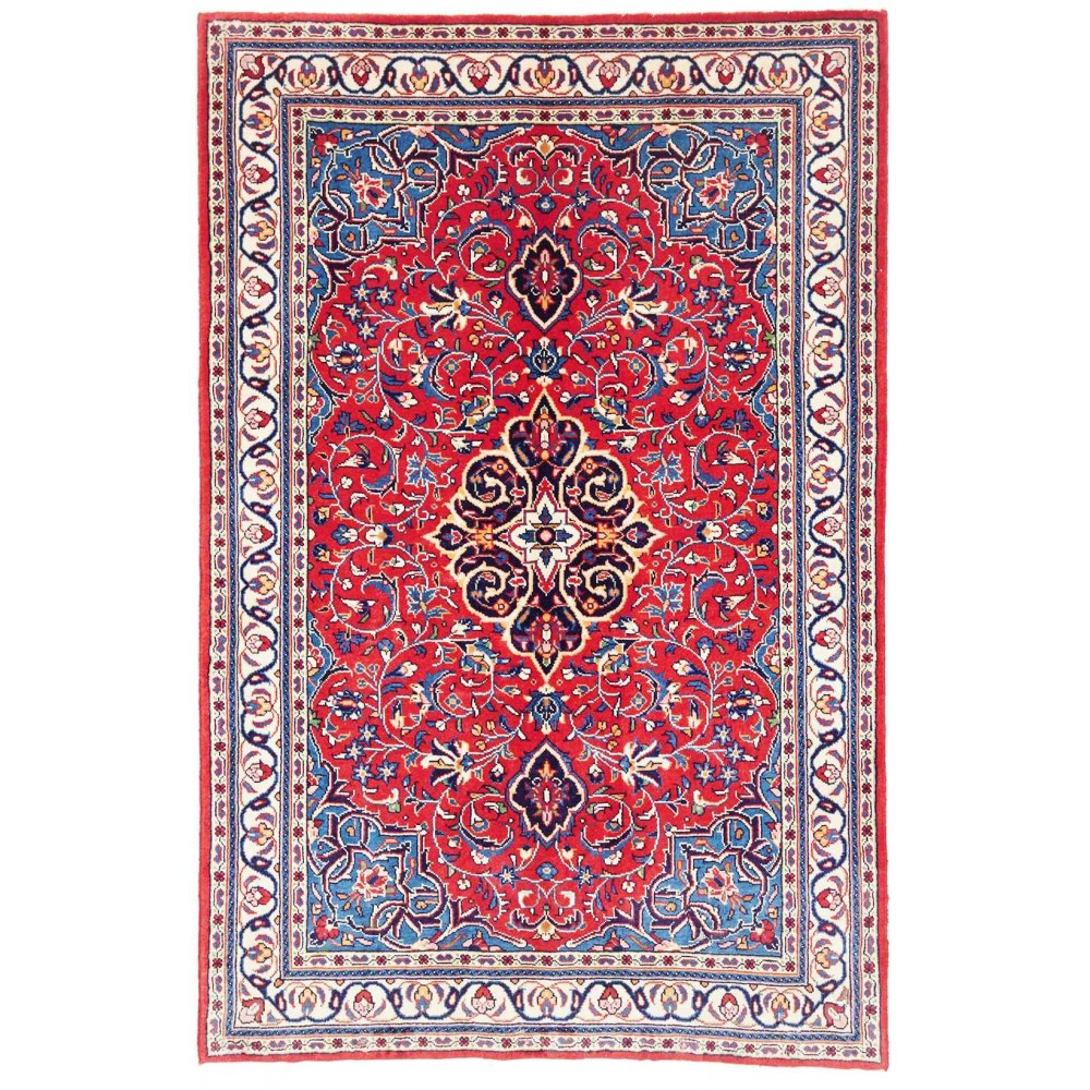 Tappeto Sarough Persia bianco rosso 105x160