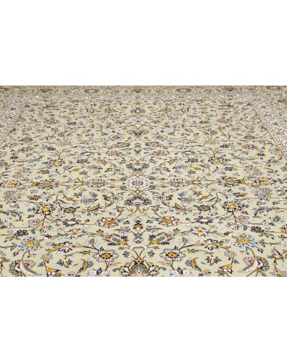 Tappeto Kashan Persia beige bianco 310x412